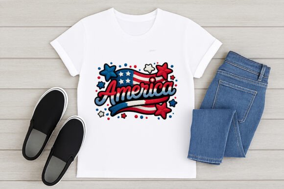 America Patriotic Script PNG Design: Bold & Stylish