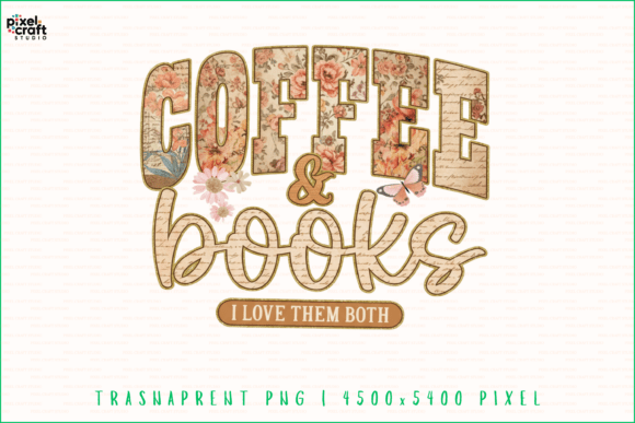 Bookworm Coffee Lover T-shirt Design PNG