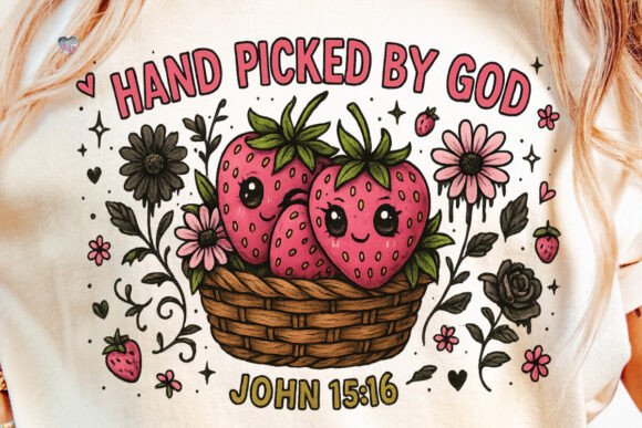 Faith Strawberry PNG: A Hand-Picked by God Design Asset