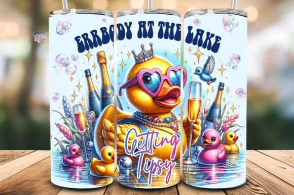 Rubber Duck Tumbler Wrap PNG: Capture Lake Life Charm