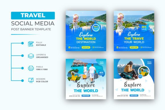 Stunning Holiday Travel Social Media Post Design