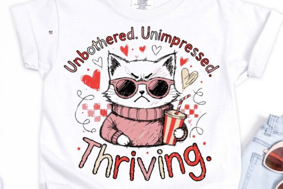 Unbothered. Unimpressed. Thriving: A Sassy Retro Cat Design